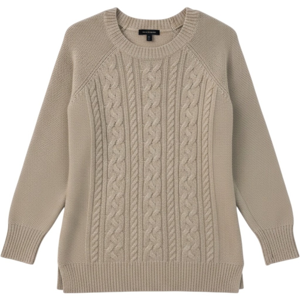 Fenn Wright Manson‎ Womens Angora Blend Cable Knit Sweater Beige Tan Medium M